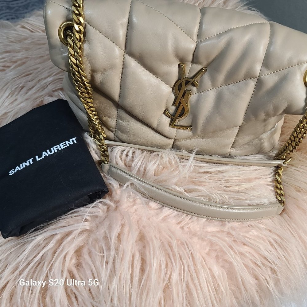 YSL Lou Puffer Shoulder Bag in Quilted Leather